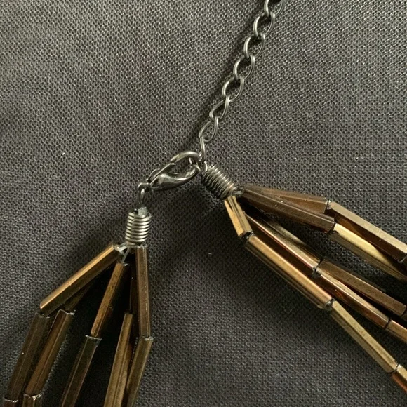 Adjustable bijou necklace chocolate brown and copper colour. - Picture 3 of 3